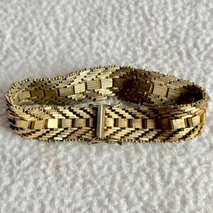 18K Gold Plated Link Mesh Bracelet Made in Italy